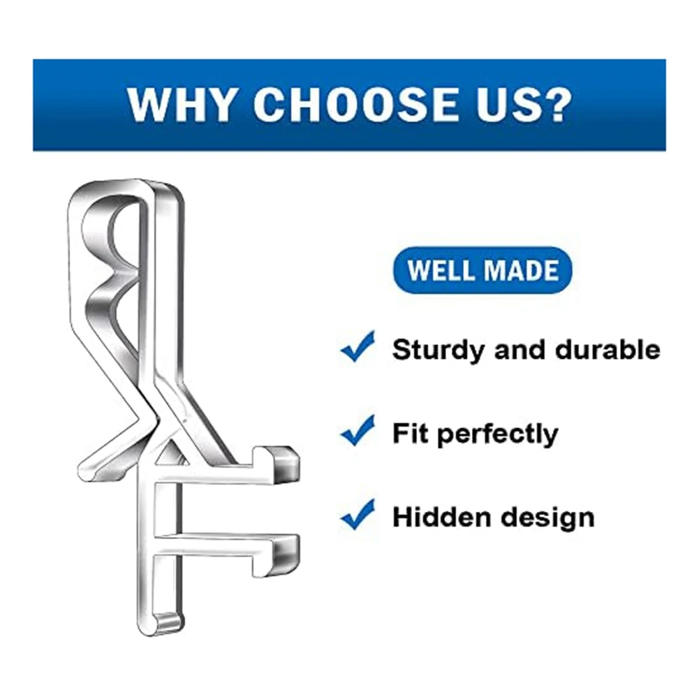 1-7/8 Inch Clear Channel Valance Clips For The Valance With A Groove In The Back ( 24Pcs )-AB09