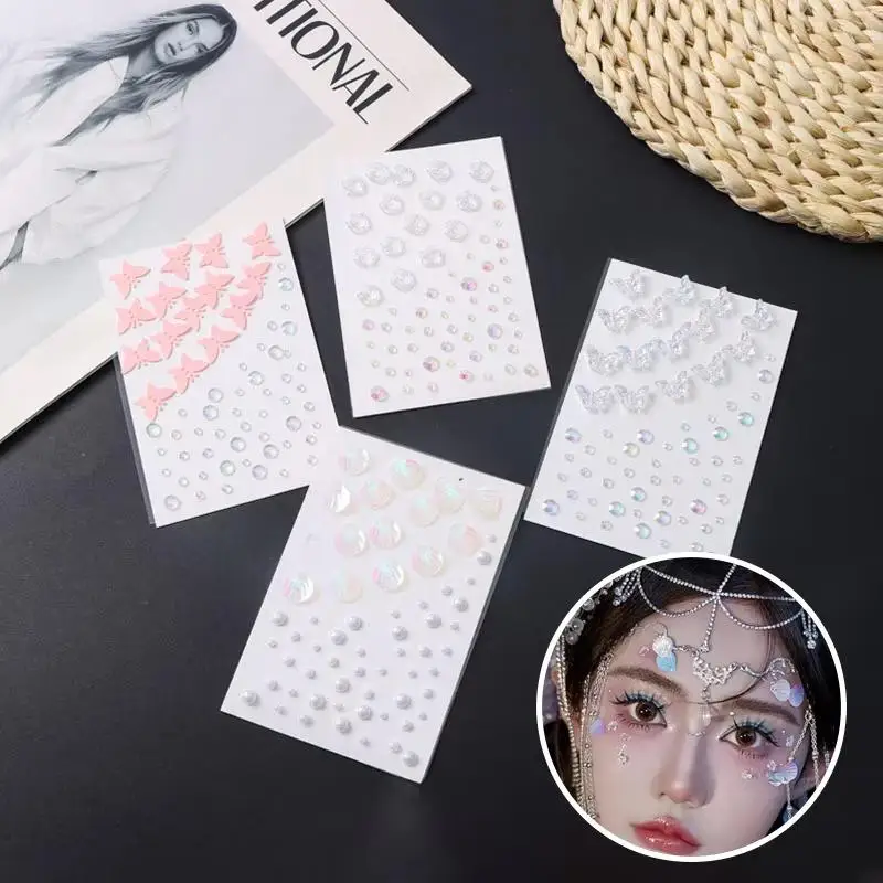 3D Acrylic Diamond Stickers Butterfly Crystal Patch for Stage Makeup
