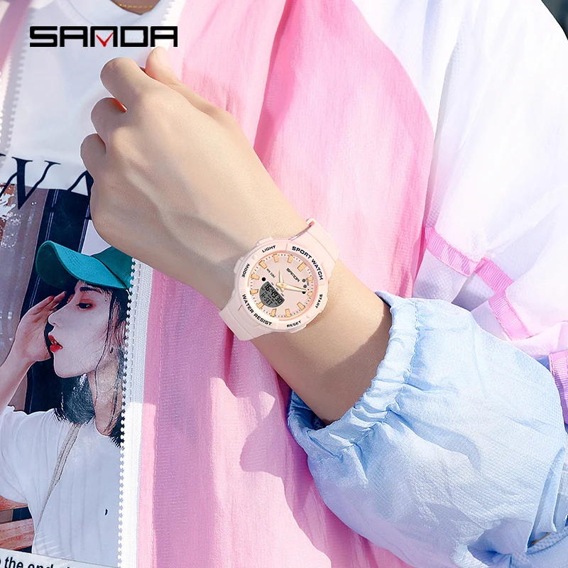 SANDA 2024 Hot Sell Men Watch Multifunction Waterproof Digital Sports Wristwatch Casual Unisex Students Electronic Watches 6005