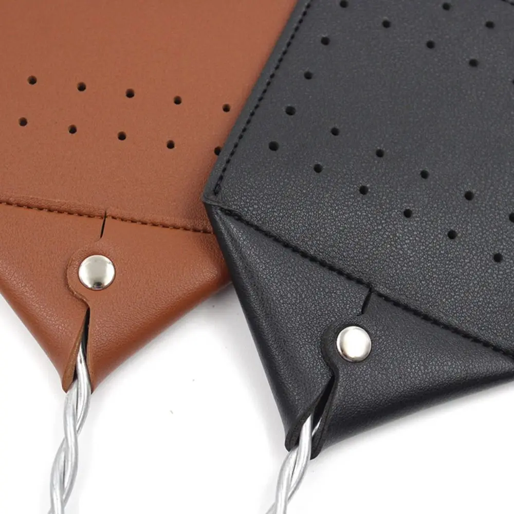 New PU Leather Fly Swatter Iron Wire Handle Long Handle Mosquito Swatter Black Manual Insect Swatter Home Use