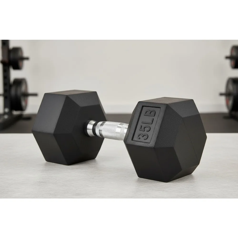 مجموعة دمبل مطاطية سداسية احترافية - أوزان صالة الألعاب الرياضية المنزلية غير قابلة للانزلاق لتدريب القوة #1