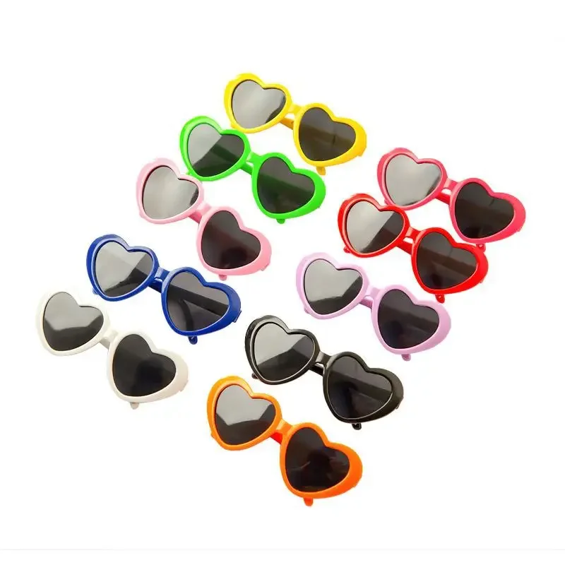 Pet Glasses Pet Photos Props Accessories Headwear Pet Toy Funny Personality Lovely Creative Cute Heart-shaped Cat Sunglasses