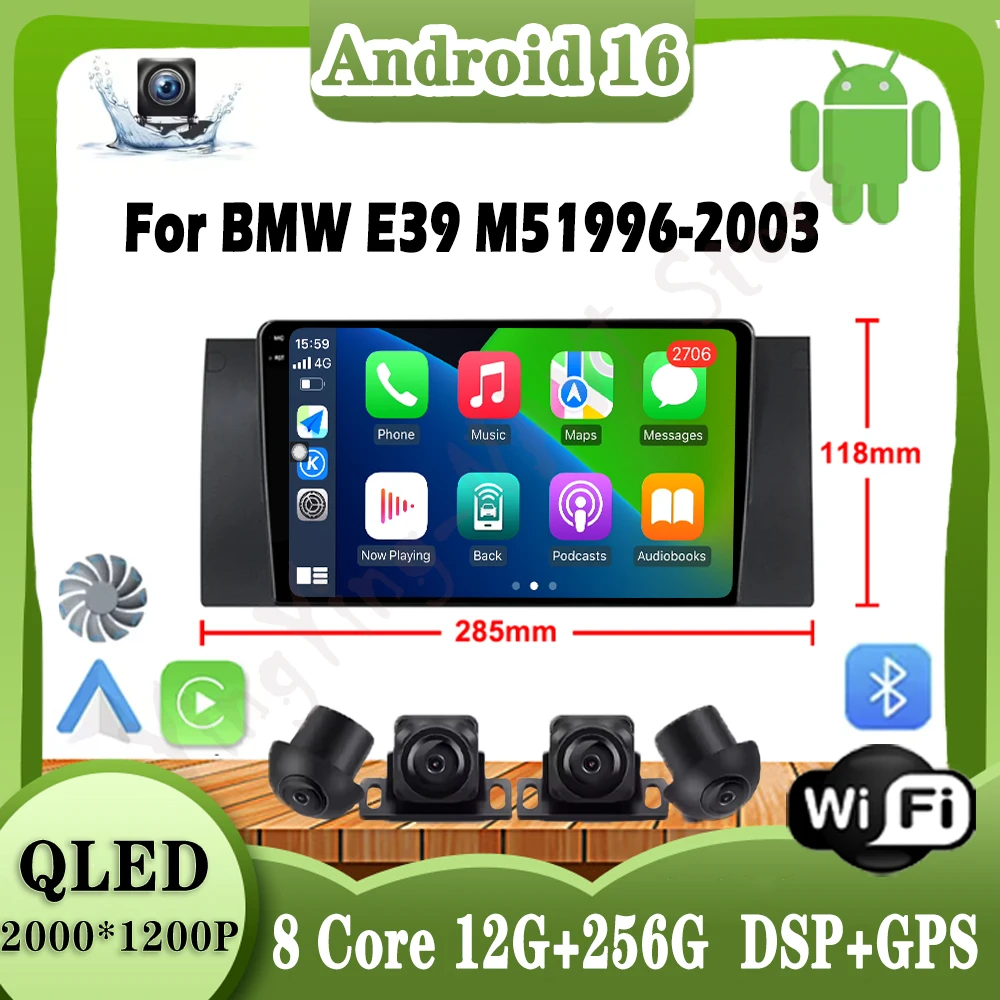 

9 lnch For BMW E39 M5 1996-2003 Car Radio Multimedia Player Android 16 Intelligent System GPS Navi WiFi 4G HD Screen