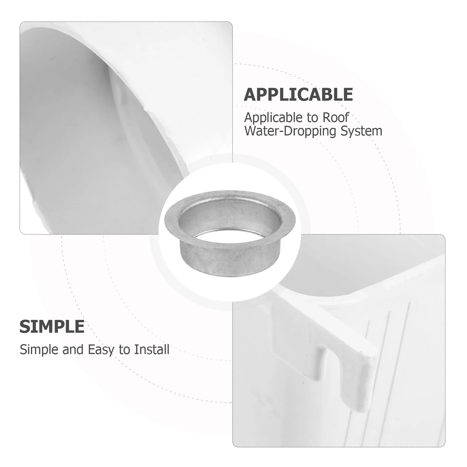 

2Pcs Sturdy Rain Gutter Outlet Adapter Wear-Resistant Efficient Water Channeling Roof Drainage Rain Gutter Drain Outlet