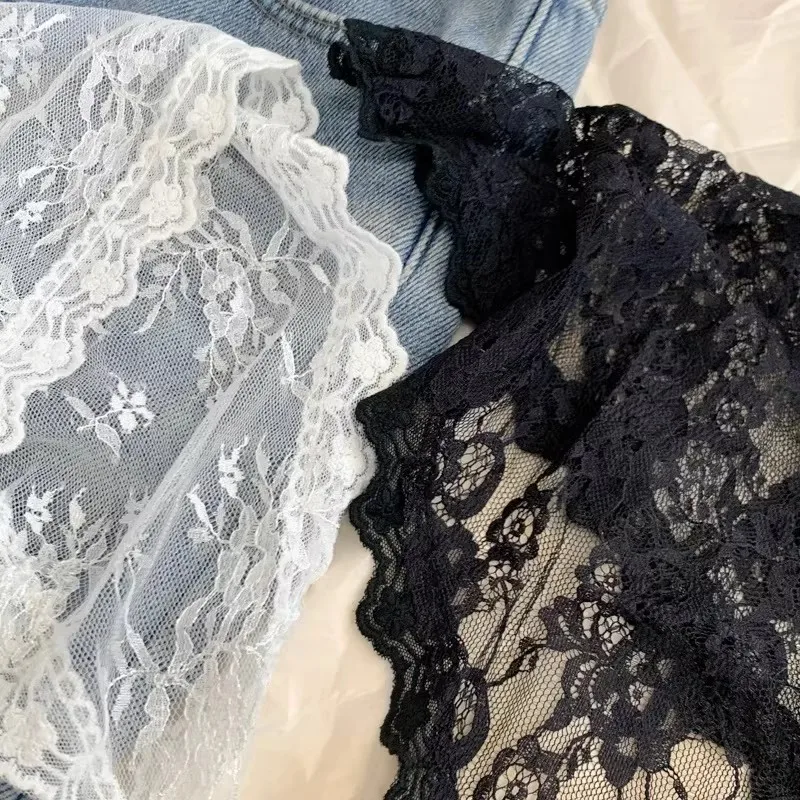 Frilly Cute Lace Bandana Scarf Convertible Triangle Head Wrap Waist Chain Belt Accessory for Sexy Women Trendy Aesthetic Outfit