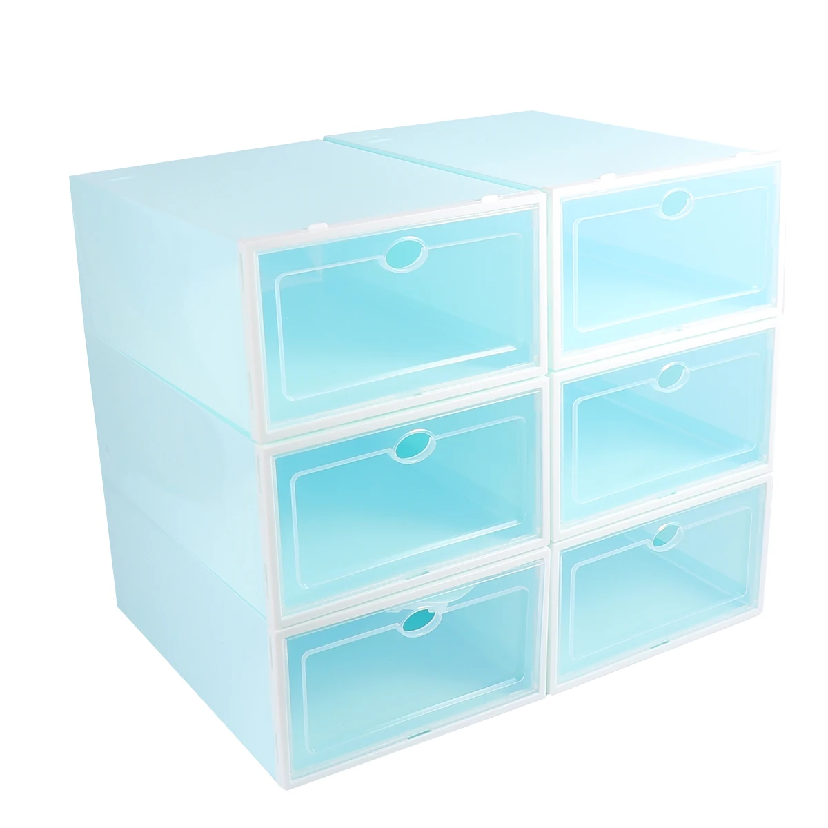 

6PCS Thickened Box Stackable Shoes Storage Bin Storage Shoe Shoes Box Container Closet Organizer Dust-proof Shoe Bins