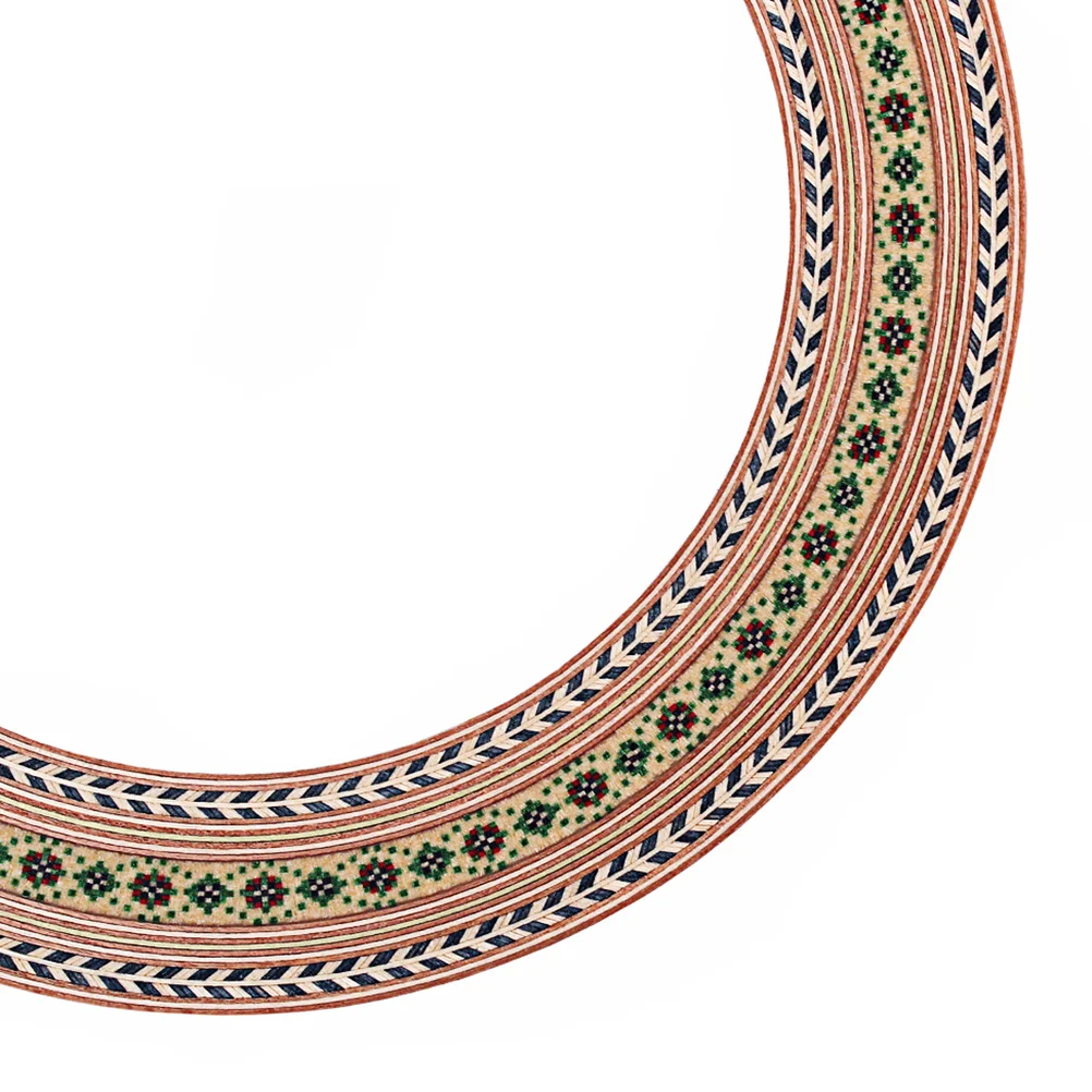 

Curved Wooden Guitar Rosette Strips Sound Hole Inlay 92.5mm Laminated Easy Apply Remove Guitar Decals Abalone Sound Hole Decal