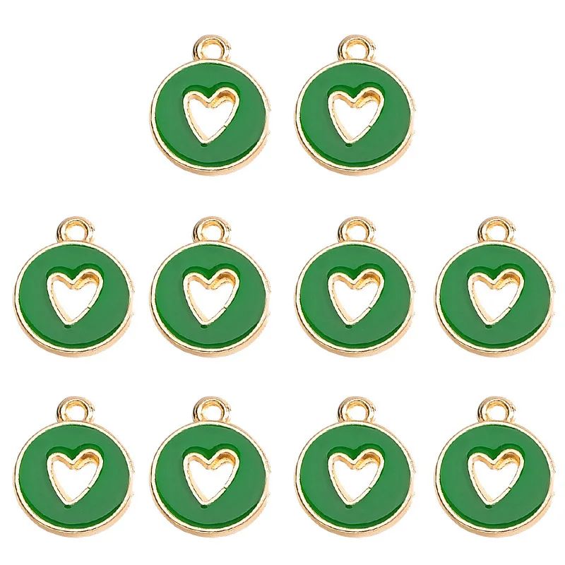 WZNB 20pcs Oil Dripping  Love Charms Alloy  Peach Heart Tag Pendant for Jewelry Making Earrings  Bracelets Decorative Pendants