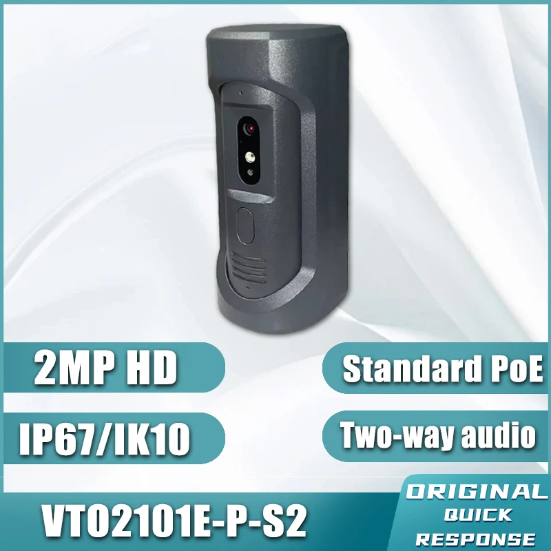 Dahua 2MP HD Interphone Vidéo Sonnette IP Station de Porte Villa Vision Nocturne IR WDR Déverrouilla
