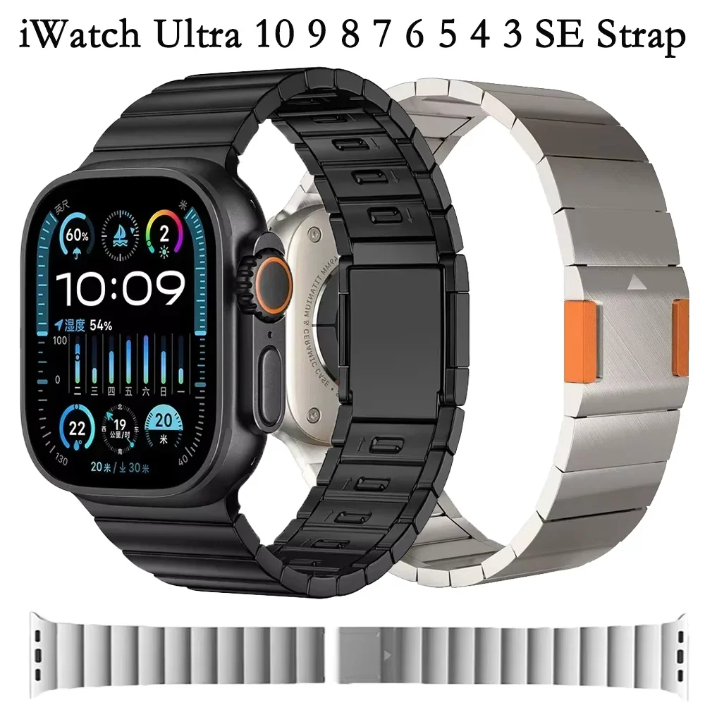 Магнитный металлический ремешок для Apple Watch Ultra 2 49 мм 10 46 мм Быстросъемный браслет iWatch 9 8 7 6 5 4 3 45 мм 44 мм 42 мм Correa