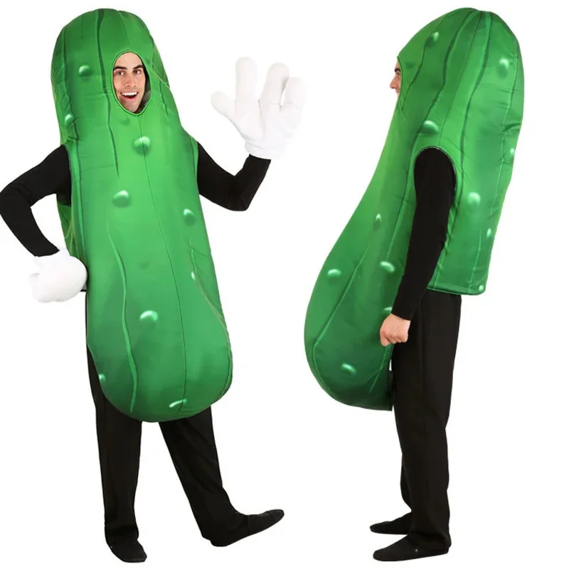 Halloween Stage Performance Kid Adult Role Play Vegetable Cucumber Parent-child outfit