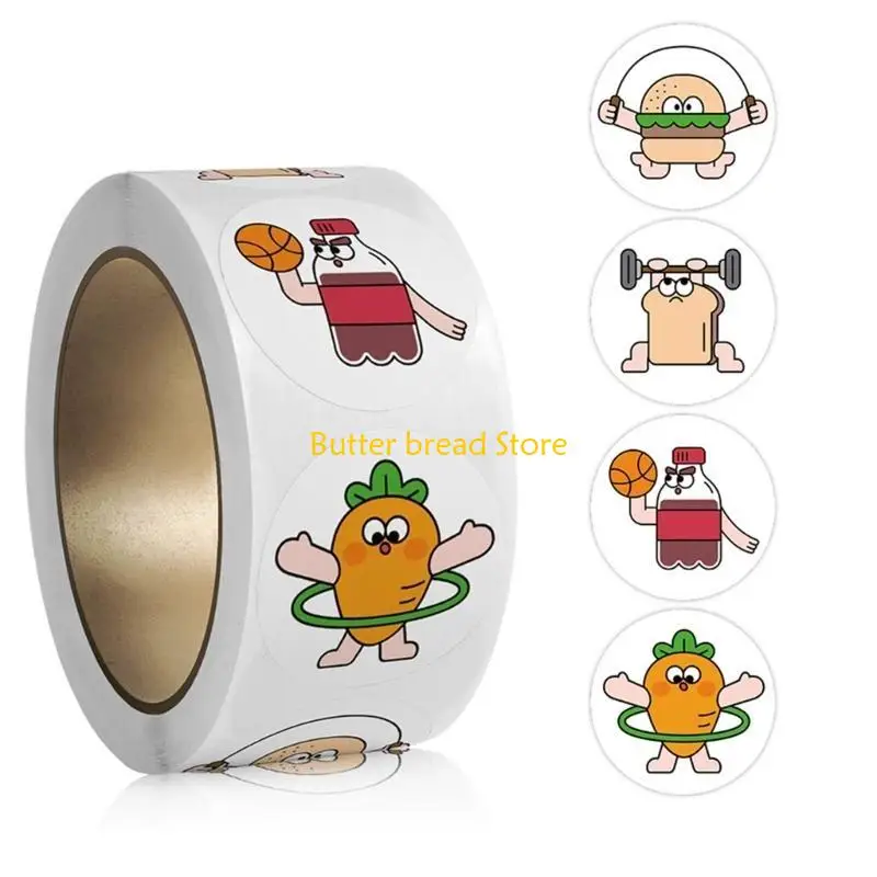 W89C 500 PCS/Roll Animal Stickers