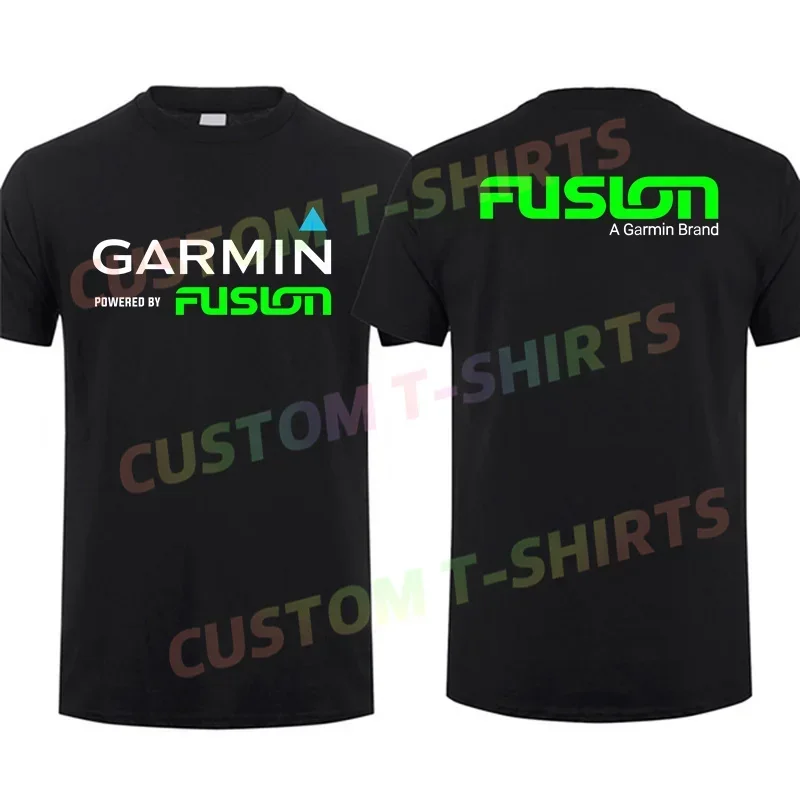 

2024 Summer Men T Shirt Casual Garmin Fusion Marine Audio Entertainment Logo T-shirt Graphic Short Sleeves 100% Cotton S-3XL Tee