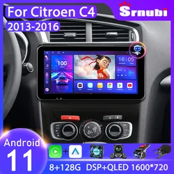 Srnubi Android Floating Screen Car Radio for Citroen C4 2 B7 2013-2016 Carplay Multimedia Player GPS Navigation 2 Din Stereo DVD