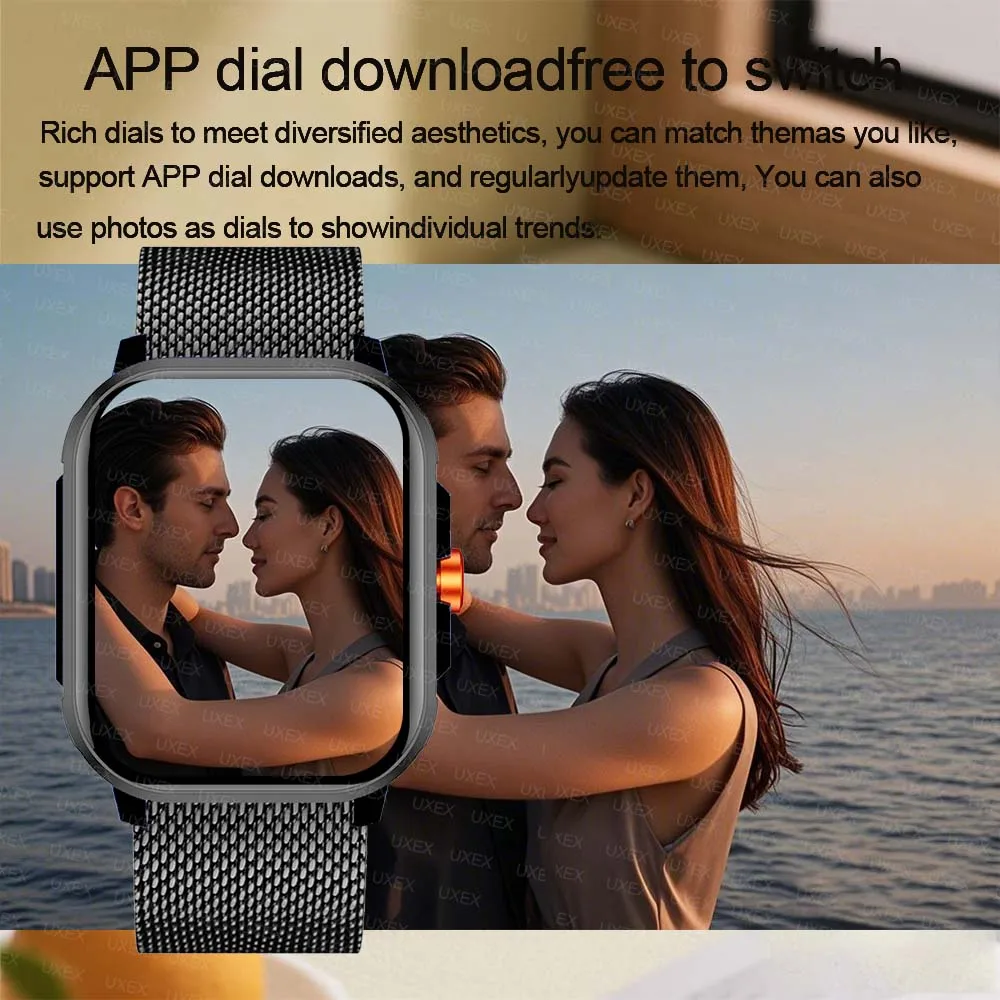 Homens fora smartwatch relógio 2.01 tela cheia presente de natal bluetooth chamada foto personalizada relógios esportivos de fitness para android ios