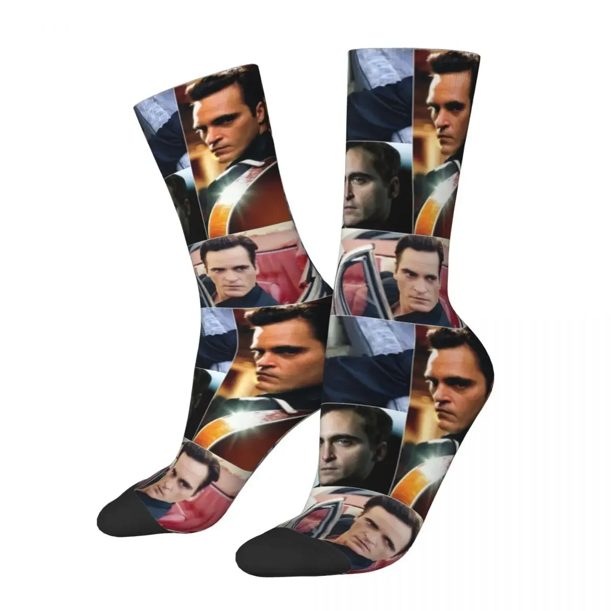 Happy Funny Men's Socks Retro Joaquin Phoenix Rectangular Photo Collage Product Soft Graphic Dress Socks All Season