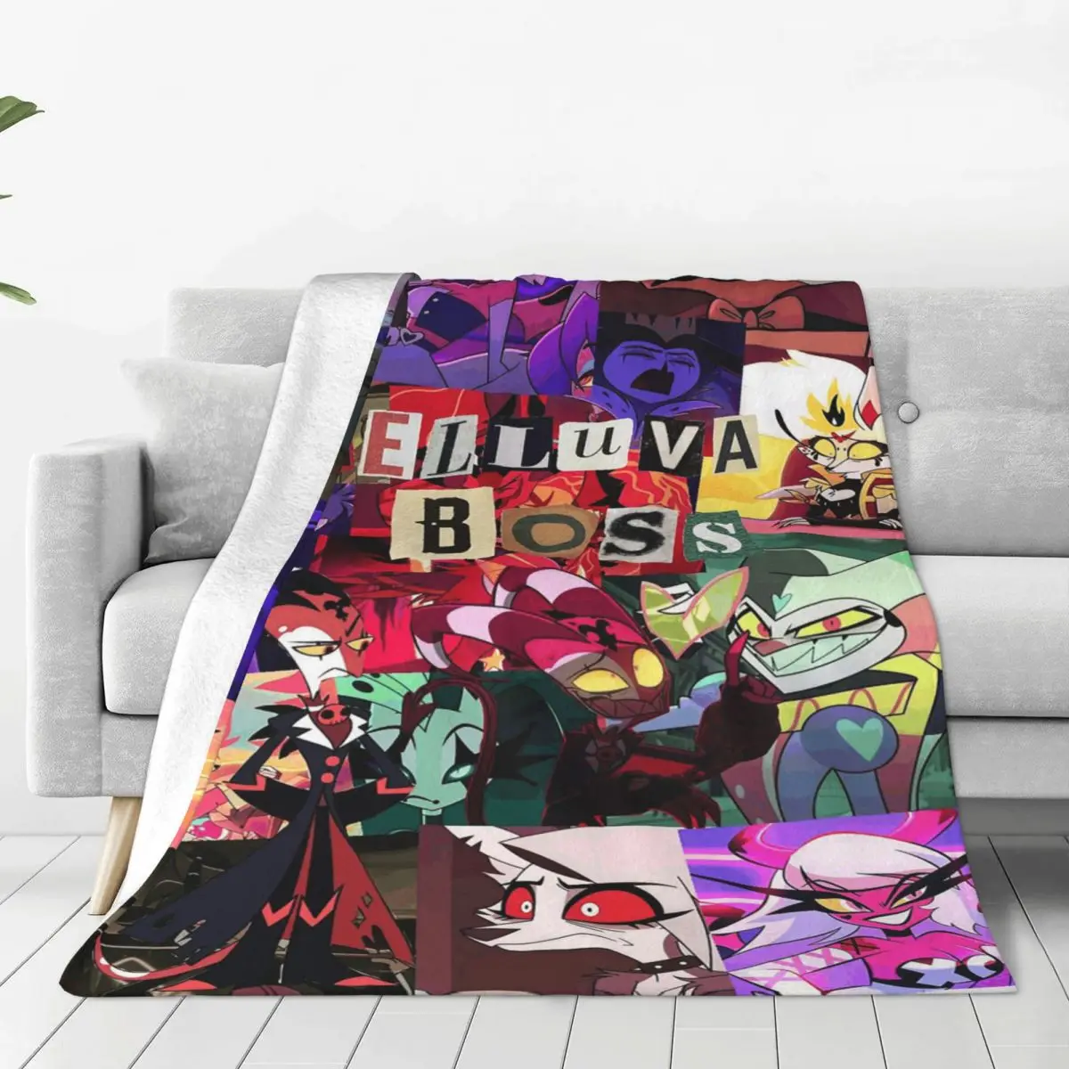 Helluva Boss Cartoon Blanket Soft Warm Flannel Throw Blanket Plush for Bed Living room Picnic Travel Home Sofa