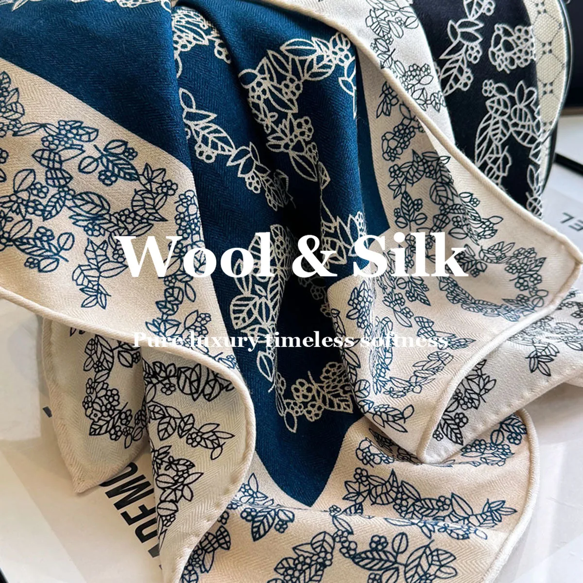 

Шарф из 82% шерсти и 18% натурального шелка, женский, класса люкс, высокого качества, шаль, бандана, повязка на голову, хиджаб, пончо, квадратные платки, пашмина, буфанда