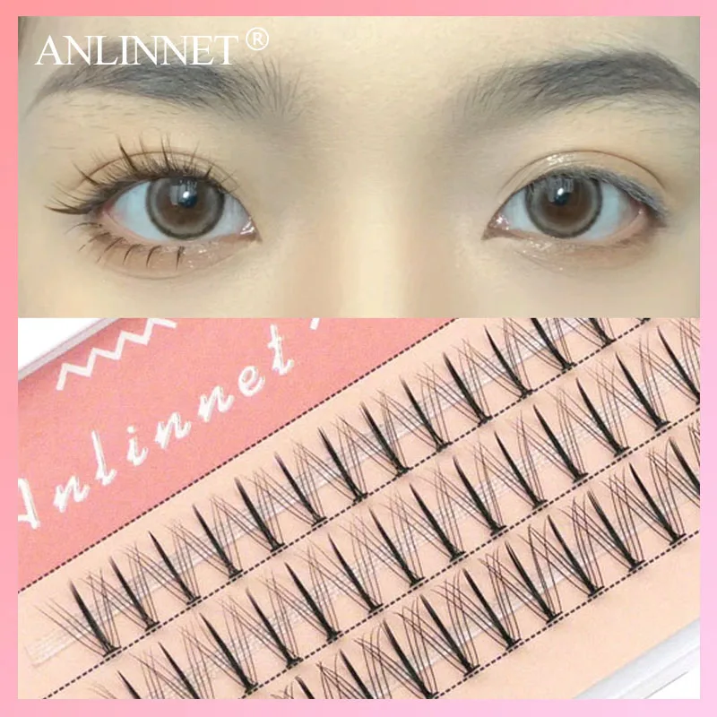 60 Cluster Individual Lashes Clusters，Natural Look Manga Lashes Diy Handmade Grafting Individual False Eyelashes Extensions
