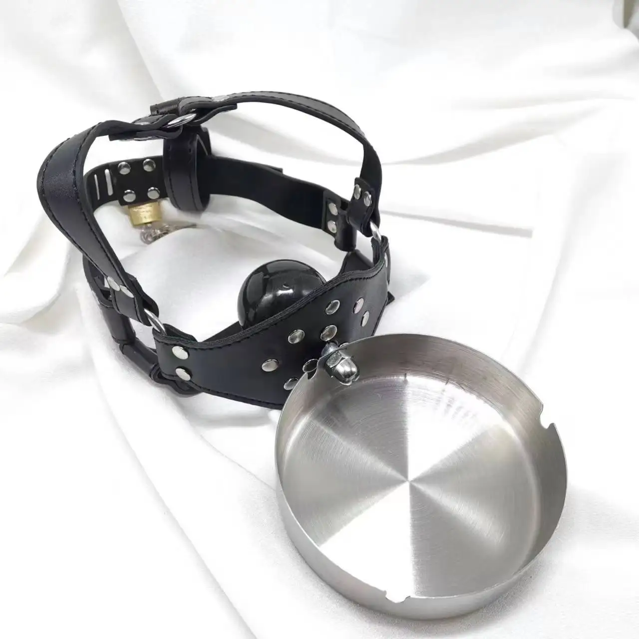 BDSM Harness Slave Dog Basin Ashtray + Asphyxia Gag Bondage Restraints Open Mouth Breathable Sex Toys Adult Sex Games For Couple