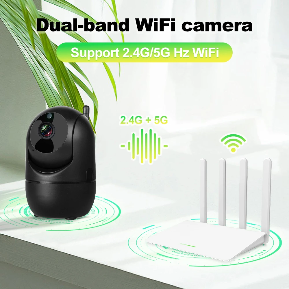 Indoor WiFi IP Camera Wireless Surveillance Camera Home 1080P PTZ Auto Tracking Baby monitor Security IP Camera 2.4G 5G