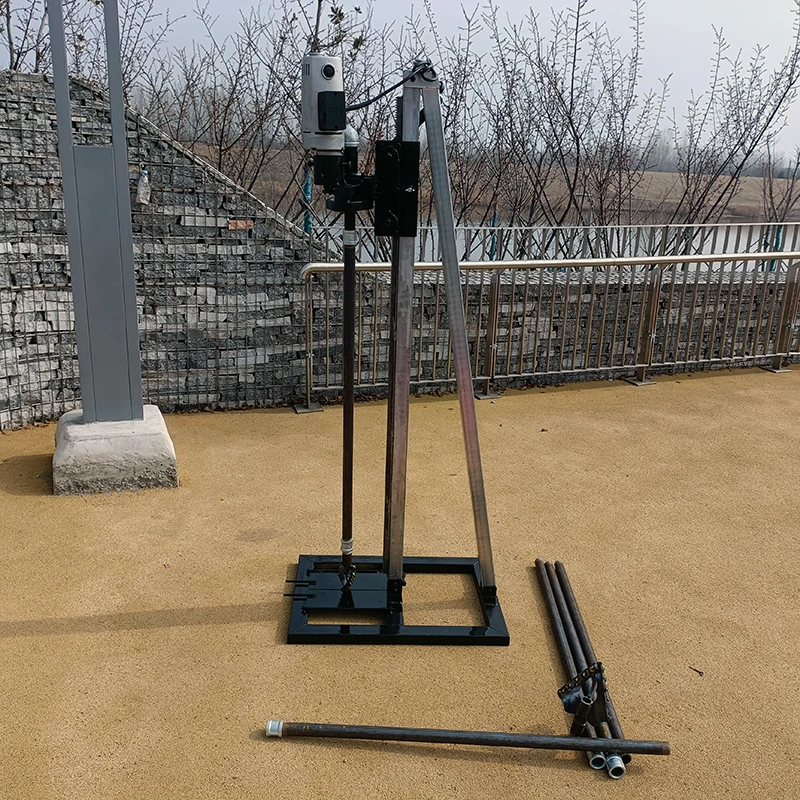 Small and convenient household water well drilling rig, single person 100 single-phase electric well drilling artifact, vertical