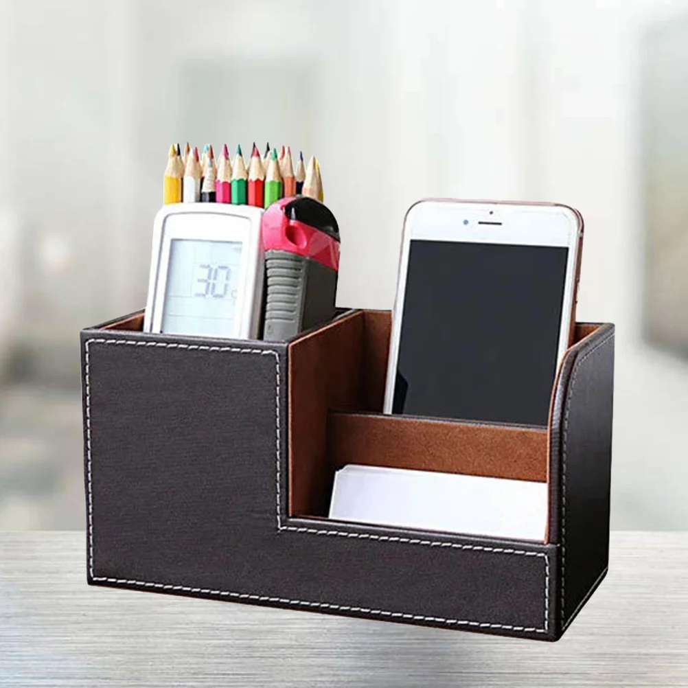 

Creative Pen Holder Multifunctional Storage Box for Office Home Black Lint Surface Practical and Stylish