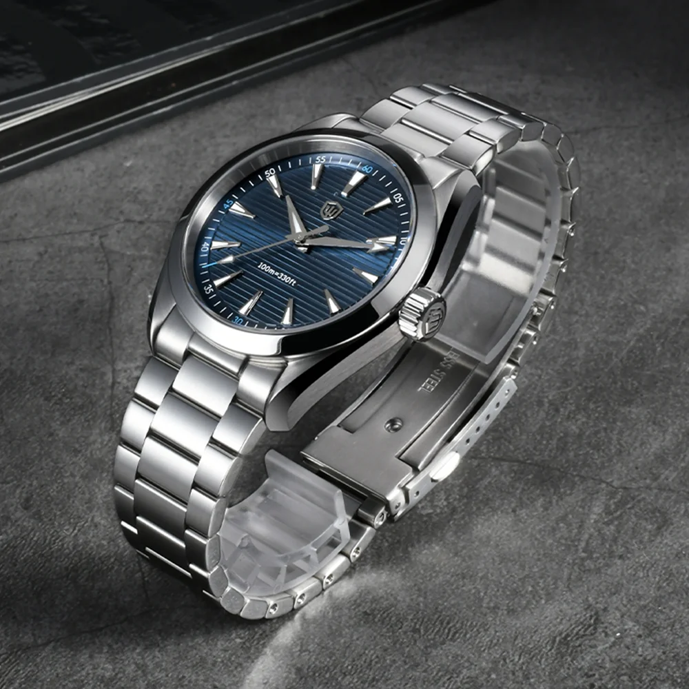 

Часы Watchdives WD0006 VH31 с секундным механизмом, куполообразным сапфировым стеклом BGW9, светящиеся, 10 бар, водонепроницаемые, 38 мм, винтажные часы
