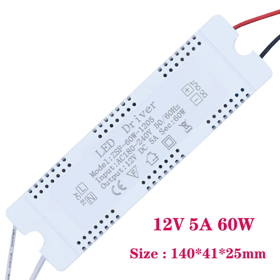 Lighting Transformer AC240v to dc12V LED Driver 5A 12W 18W 24W 36W 48W 60W For Home Improvement Power Supply Adapter Light Strip