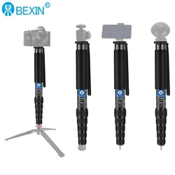 BEXIN P306C Light Professional Carbon Fiber Portable Travel Monopod Bracket Can Stand withTripod Ballhead for Digital SLR Camera