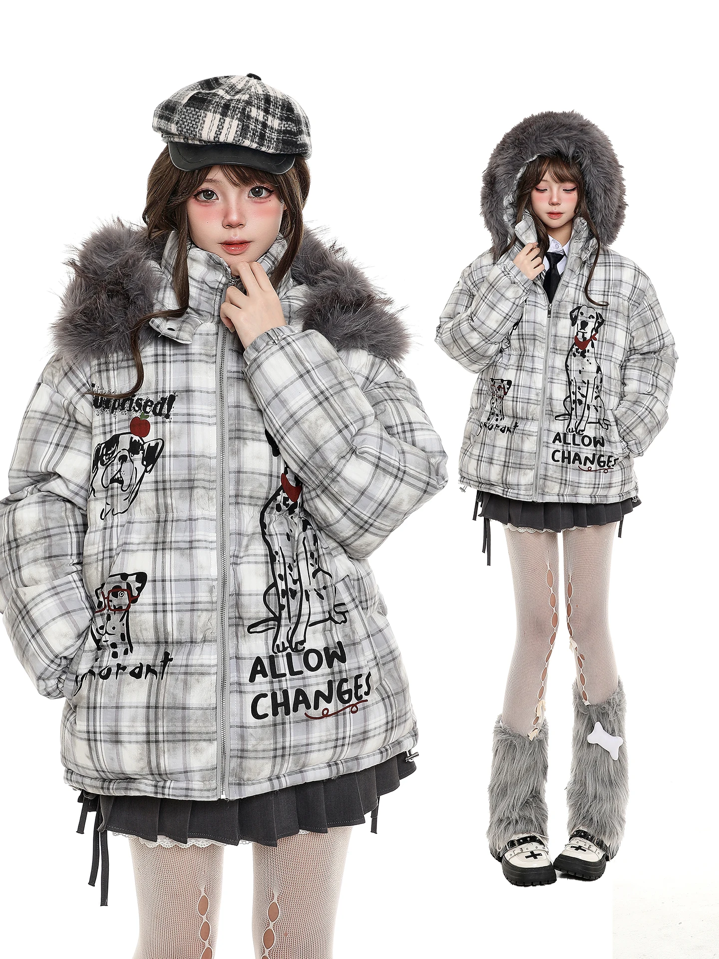 

Утепленная хлопковая куртка с капюшоном и мультяшным принтом, зимняя повседневная теплая верхняя одежда, модное женское пальто с длинными рукавами