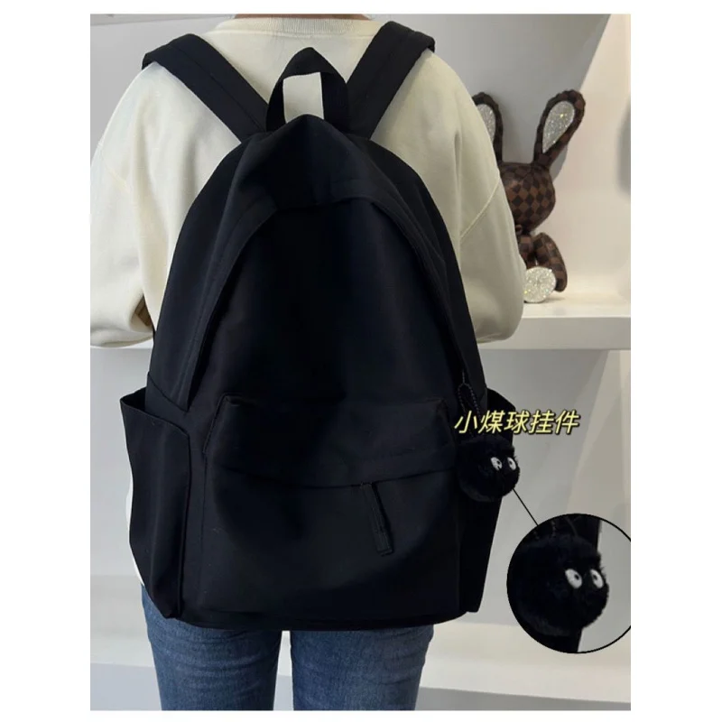 Korean Styleinsbag Female Middle Student Large Capacity Simple Solid Color Backpack Junior High School High School