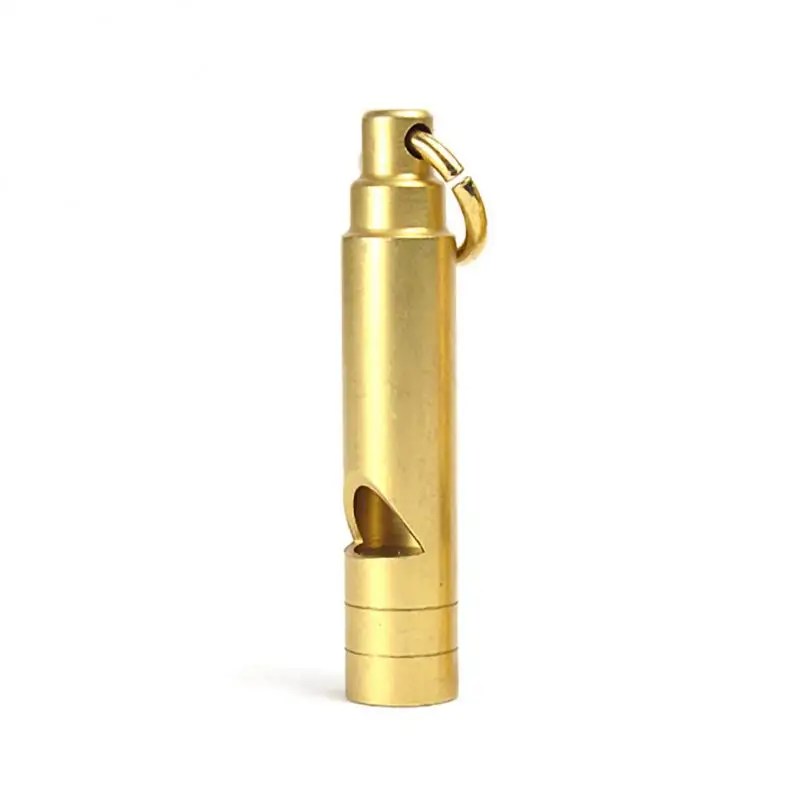 1~10PCS Outdoor Whistle Retro Brass Fashionable  Emergency Survival Training Referee Self-defense Camping Copper Key Ring