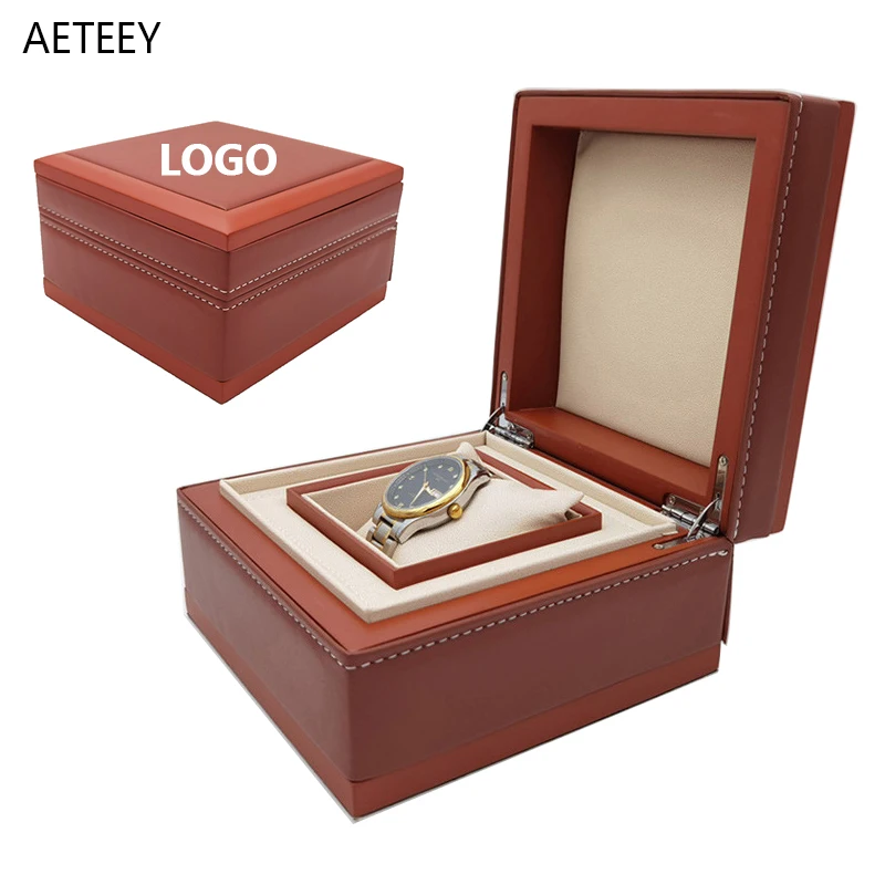 

High Grade PU Leather Watch Case Single Free Customized Logo Watch Storage Box Celebrity Crystal Bracelet Jewelry Collection Box