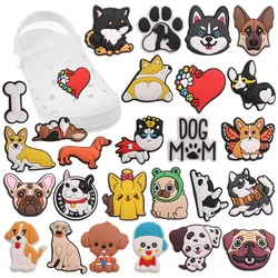 Dijes de PVC para zapatos de 1 piezas, accesorios de dálmata de peluche, Husky Corgi, hebilla de zapatos, decoraciones para pulseras, regalo para niños, gran oferta