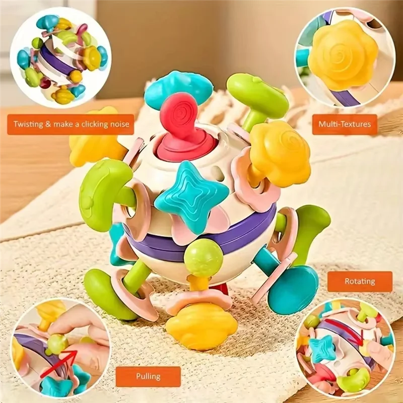 

Soft Rubber Hand Grab Ball Space Hand Grip Ball Soft Rubber Finger Exercise Baby Teether Rattle For Newborns-[A68T]