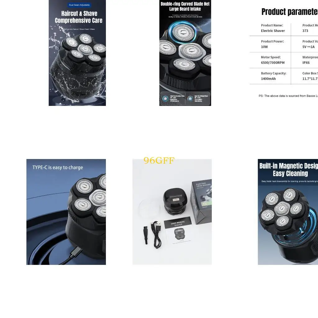 

96GF Эффективные мужские лысые электрические бритвы цифровой дисплей Портативный триммер бороды для путешествий и дома