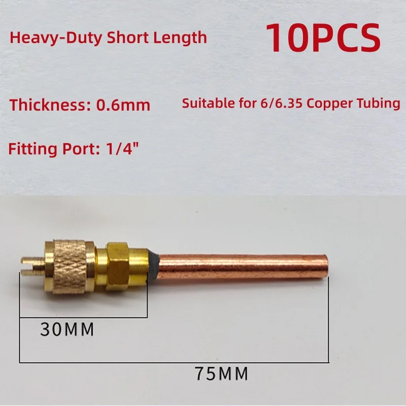10Pcs Air Conditioner Refrigeration Access Valves Thickened Valve Copper Tube Filling Parts Replacements Refrigerator Parts