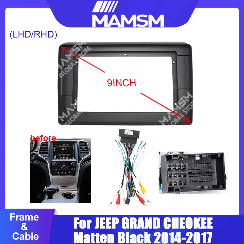 

Для JEEP GRAND CHEOKEE 9 дюймов автомобильное радио Android стерео аудио экран мультимедийный видеоплеер навигационные кабели жгут проводов рамка