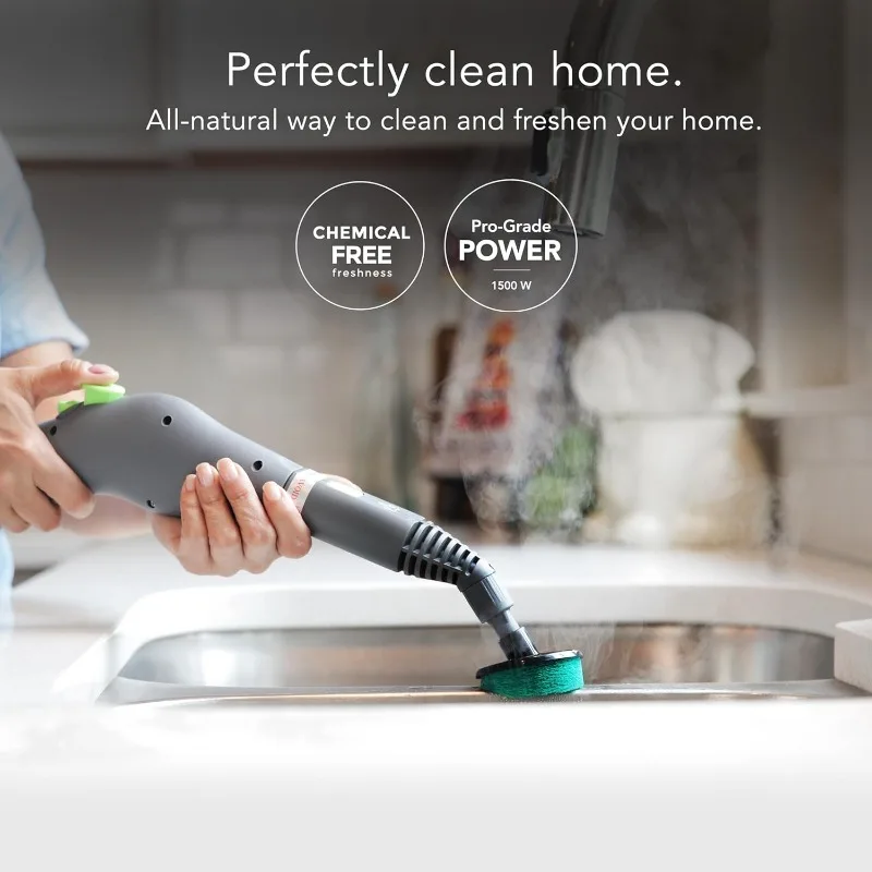 Steamfast SF-370 Canister Cleaner with 15 Accessories-All-Natural, Chemical-Free Pressurized Steam Cleaning, 64 inches, White