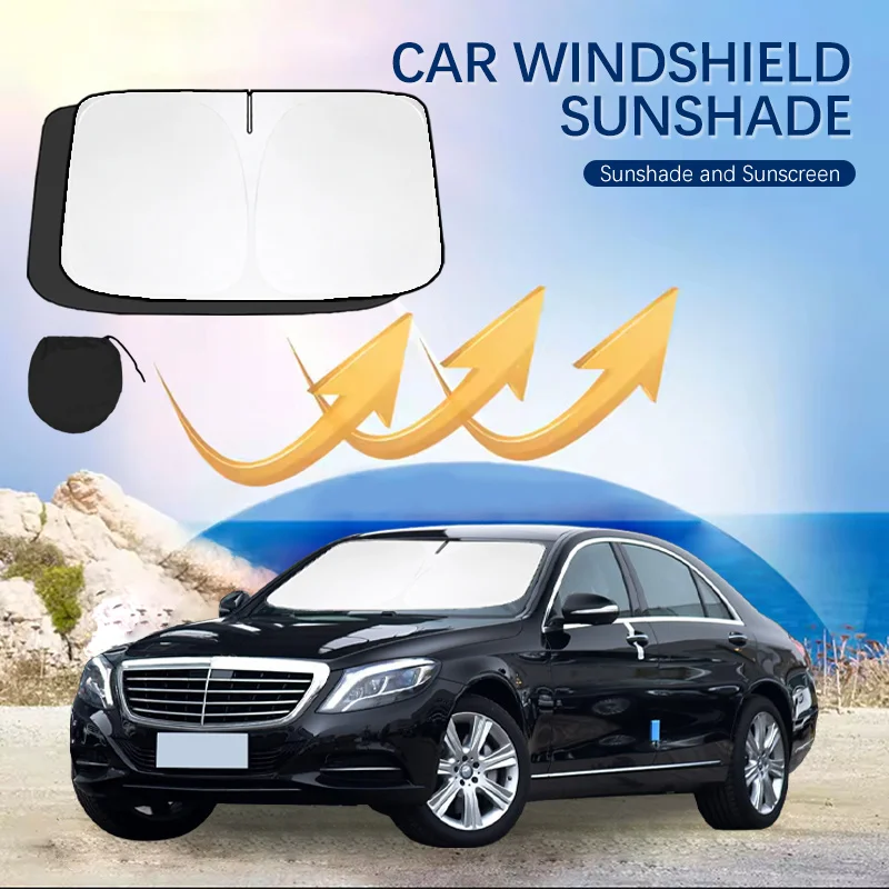 

Car Windshield Sun Shade Covers Front Window Sunscreen UV Parasol For Mercedes Benz S Class W222 S320 Summer Car Accessories