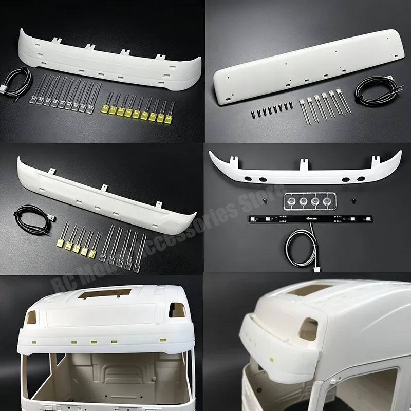 Simulation Sun Visor LED Roof Lights 1/14 for Tamiya RC Truck Tipper for SCANIA 770S R620 for VOLVO FH16 ACTROS AROCS Car