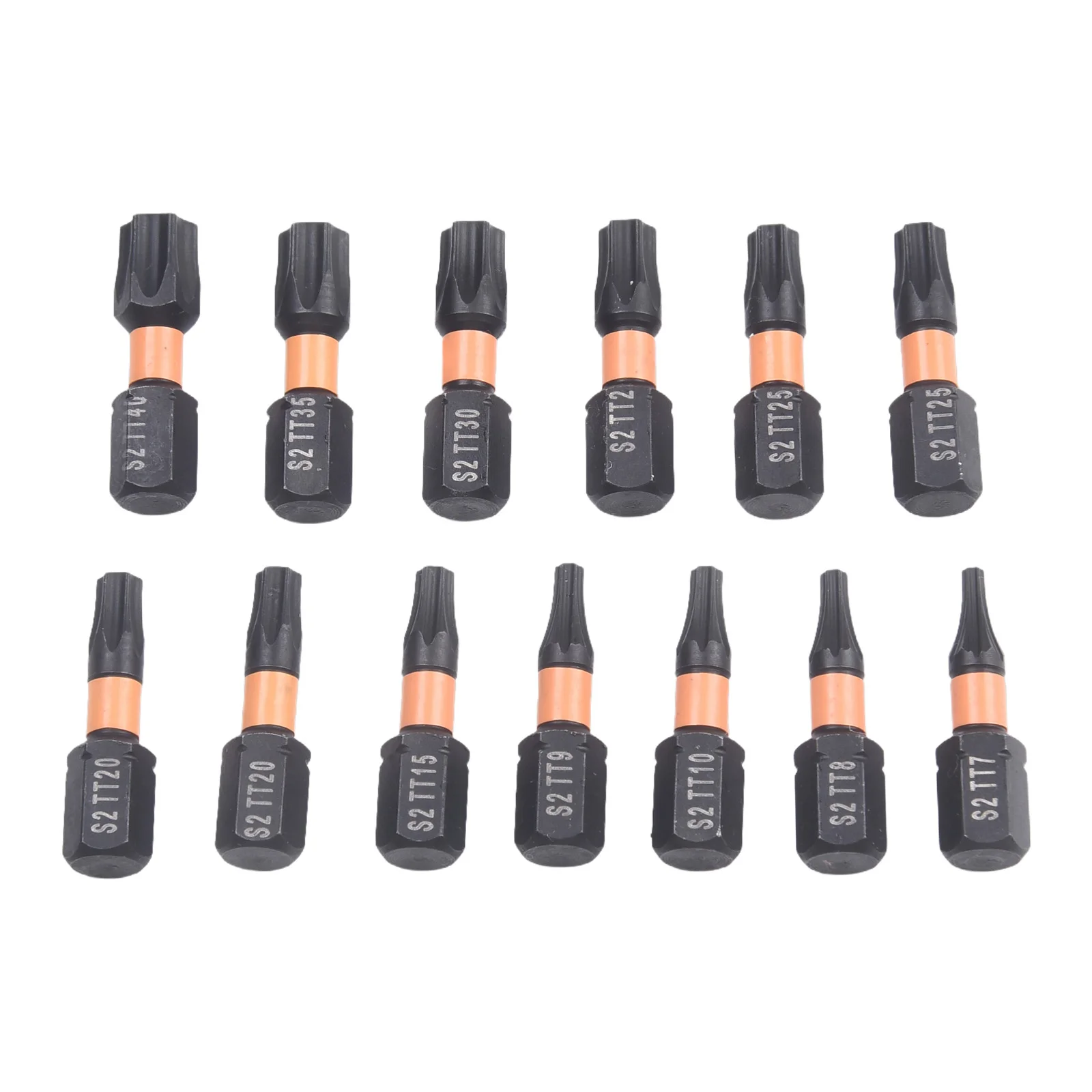 13pcs 25/50mm Screwdriver Bit Set 1/4 Hexagonal Handle Alloy Steel Screw Driver Bit Star Plum Solid Hollow Screwdriver T7-T40