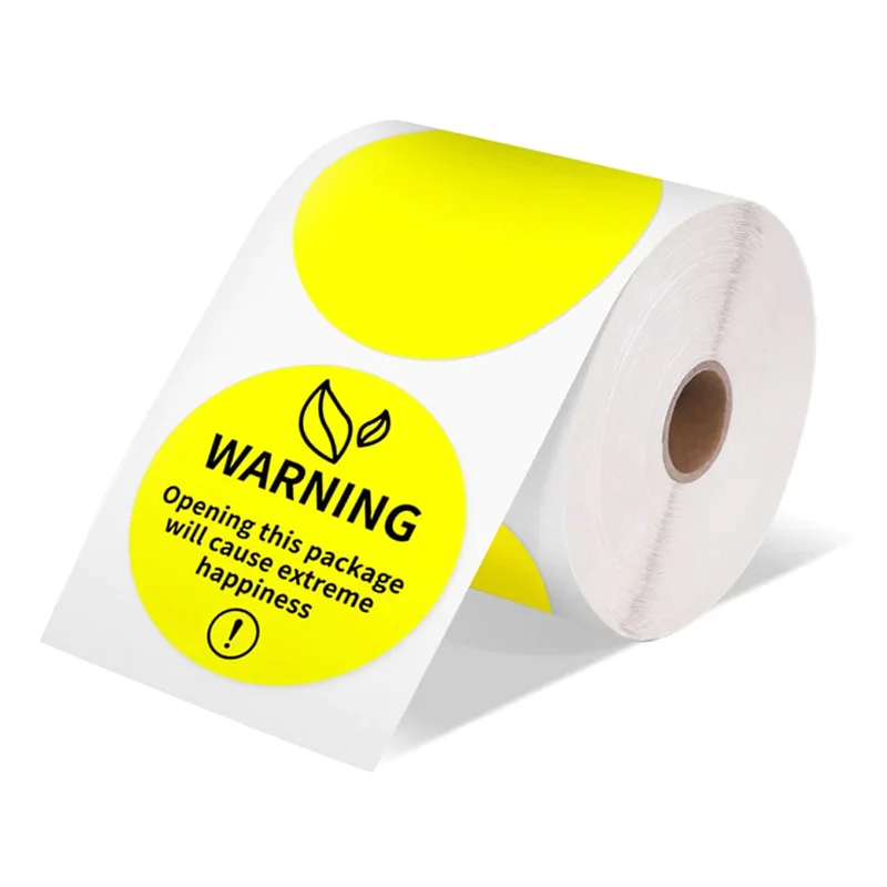 GW-Shipping Label Printer Label Sticker Round Label Square Label DIY Logo Design Small Business 2X2 750Pcs Yellow Easy Install