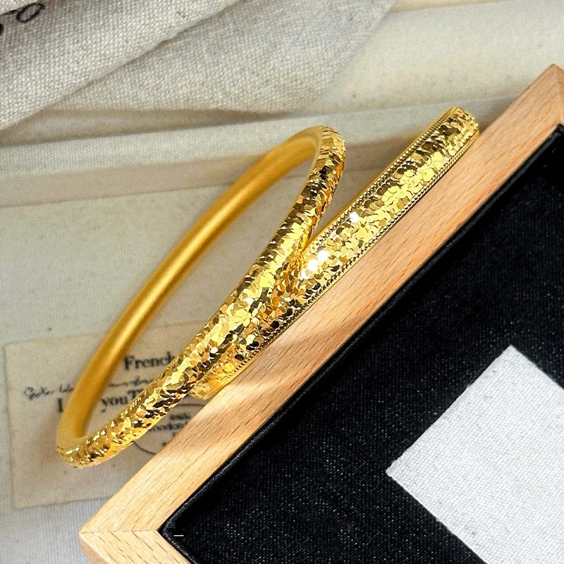 QEENKISS Gold Luxury Shiny Bracelets Bangles For Women Wedding Party Birthday Christmas Bride Mother Girl Ladies Gifts BT5377 - Image 3