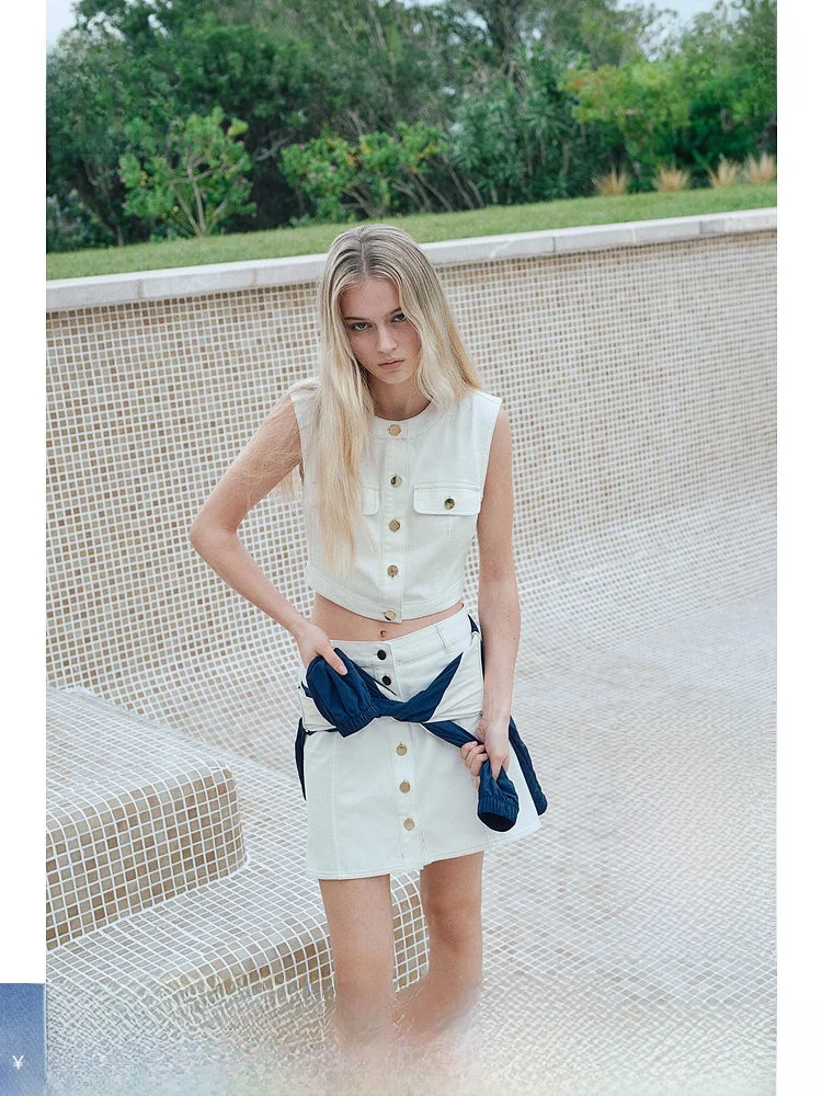 

Весенняя женская джинсовая юбка А-силуэта со средней талией, 100% хлопок, премиум-качество, модная, средней длины