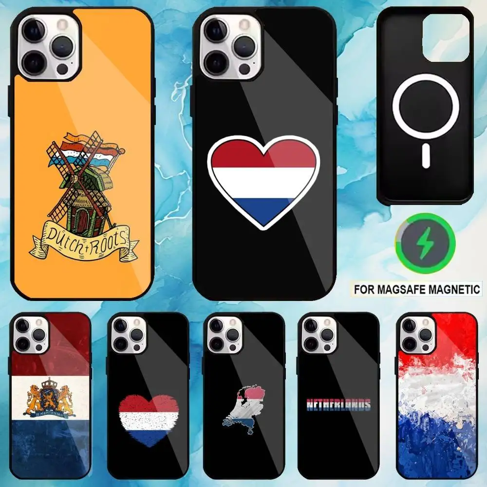 

Dutch flag Phone Case For iPhone17,16,15,14,13,12,11 Plus,Pro Max Magnetic For Magsafe Wireless Charging