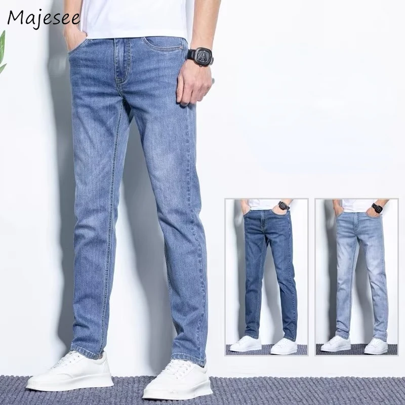 

Jeans for Men Stretchy Vintage Fashion Breathable Ulzzang High Street Handsome Spring Summer Classic All-match Pantalones Hombre