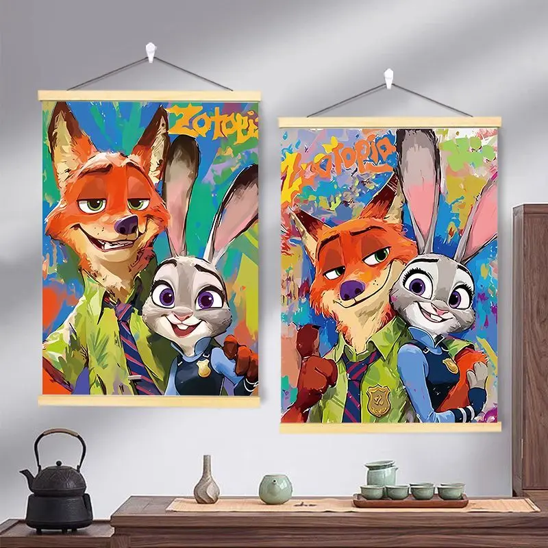 Disney Zootopia Judy Hopps анимация мультфильм милый постер креативный Kawaii студенческое украшение для спальни настенное искусство подарок оптовая продажа