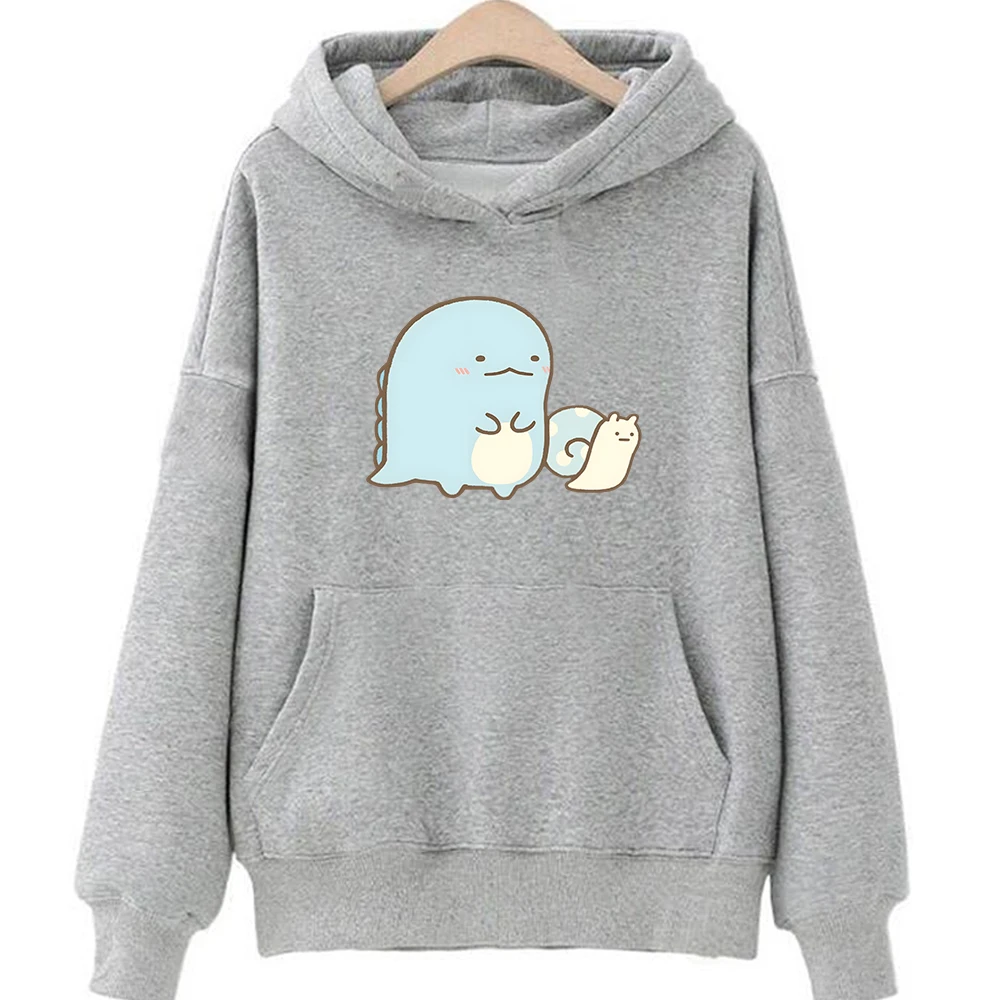 

Толстовка с рисунком Dinasour Kawaii Sumikko Gurashi, толстовки для девочек, повседневные пуловеры с длинными рукавами и рисунком, женские/мужские топы